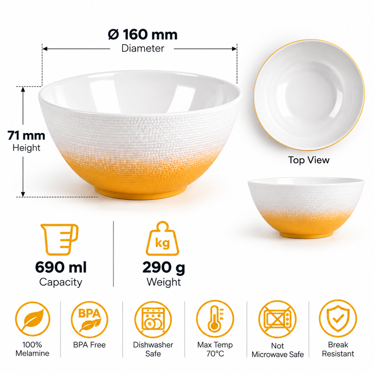 Ambree Medium Bowl - Lemon