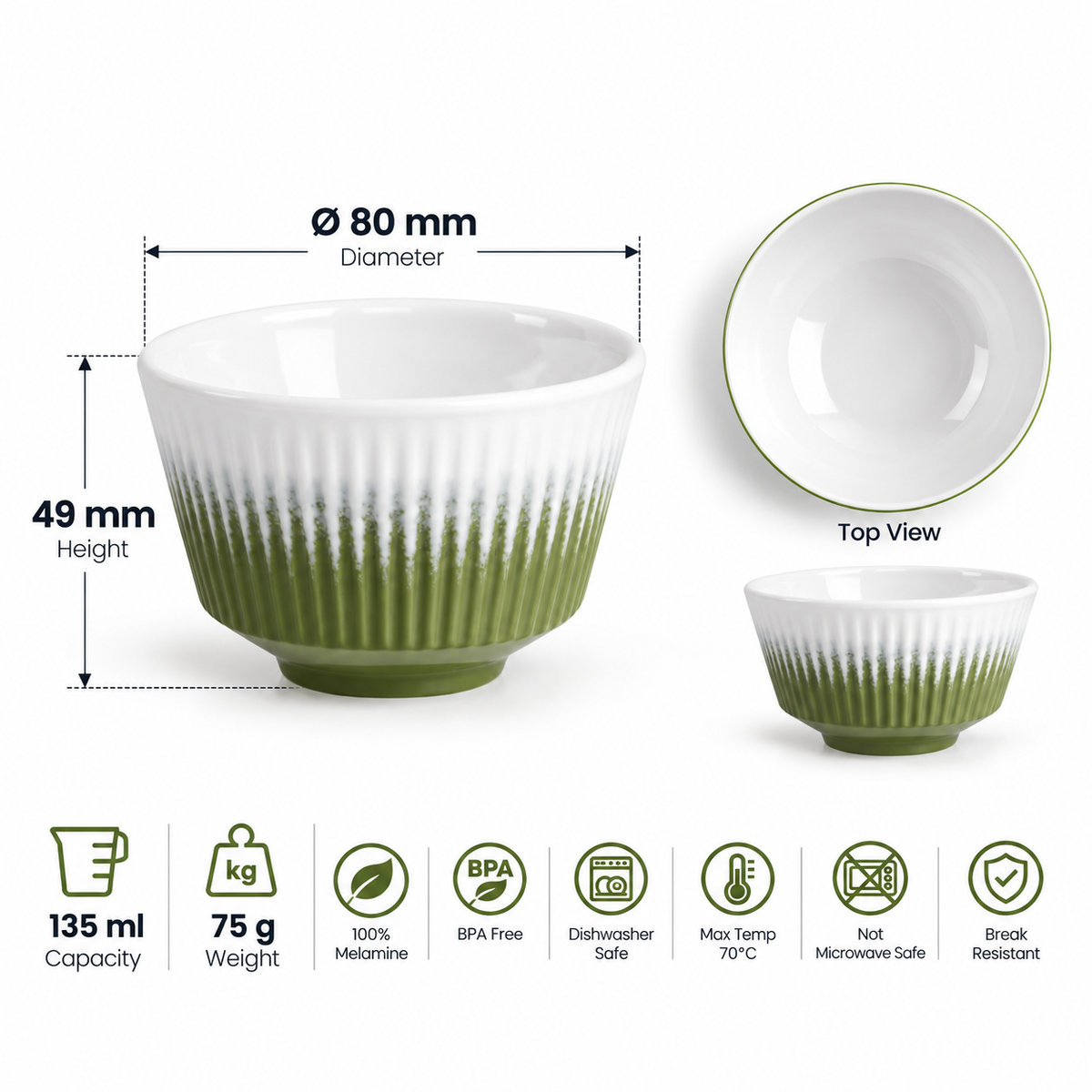 Soleil Dipping Bowl- Olive