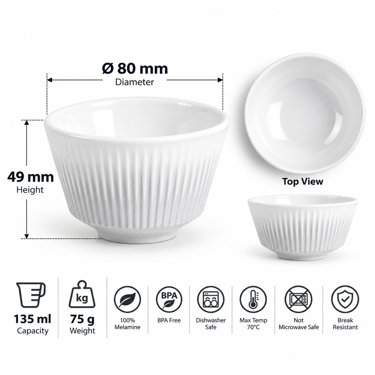 Soleil Dipping Bowl- Stone