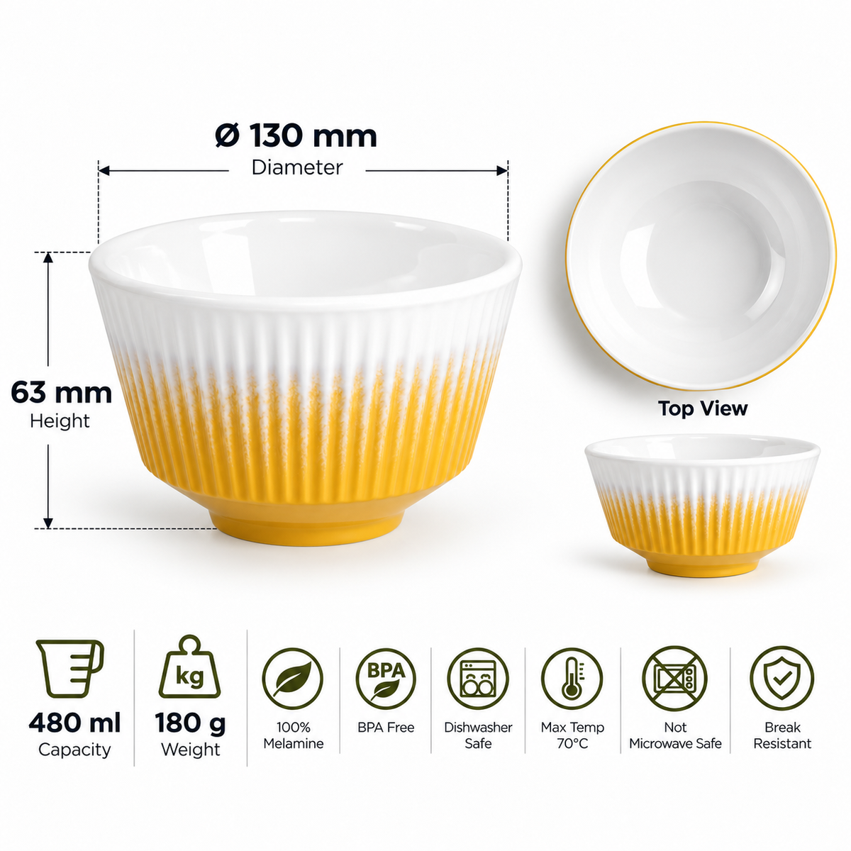 Soleil Medium Serving Bowl- Lemon